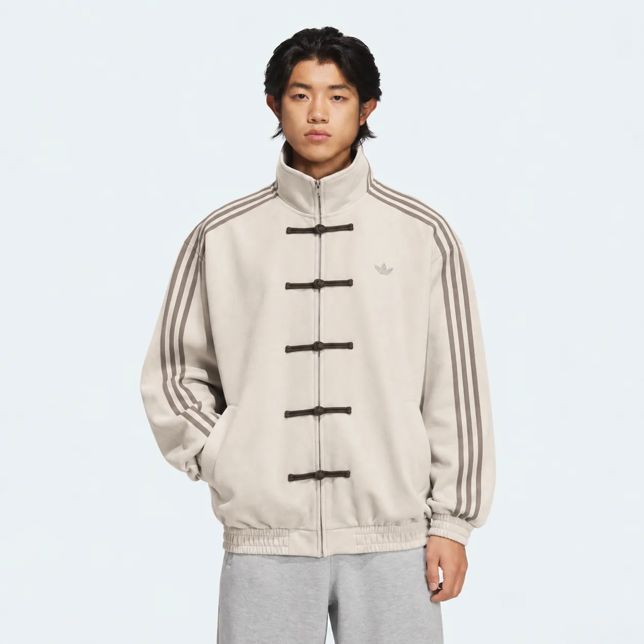 Chinese New Year Jacket Off White, on model, detail