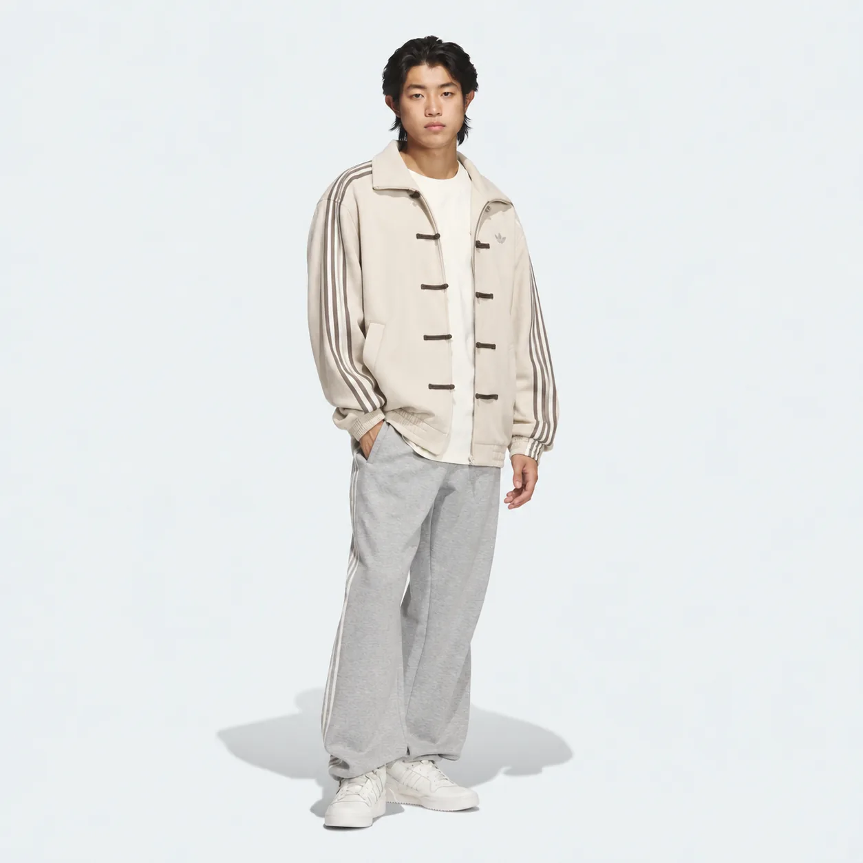 Chinese New Year Jacket Off White, on model, full