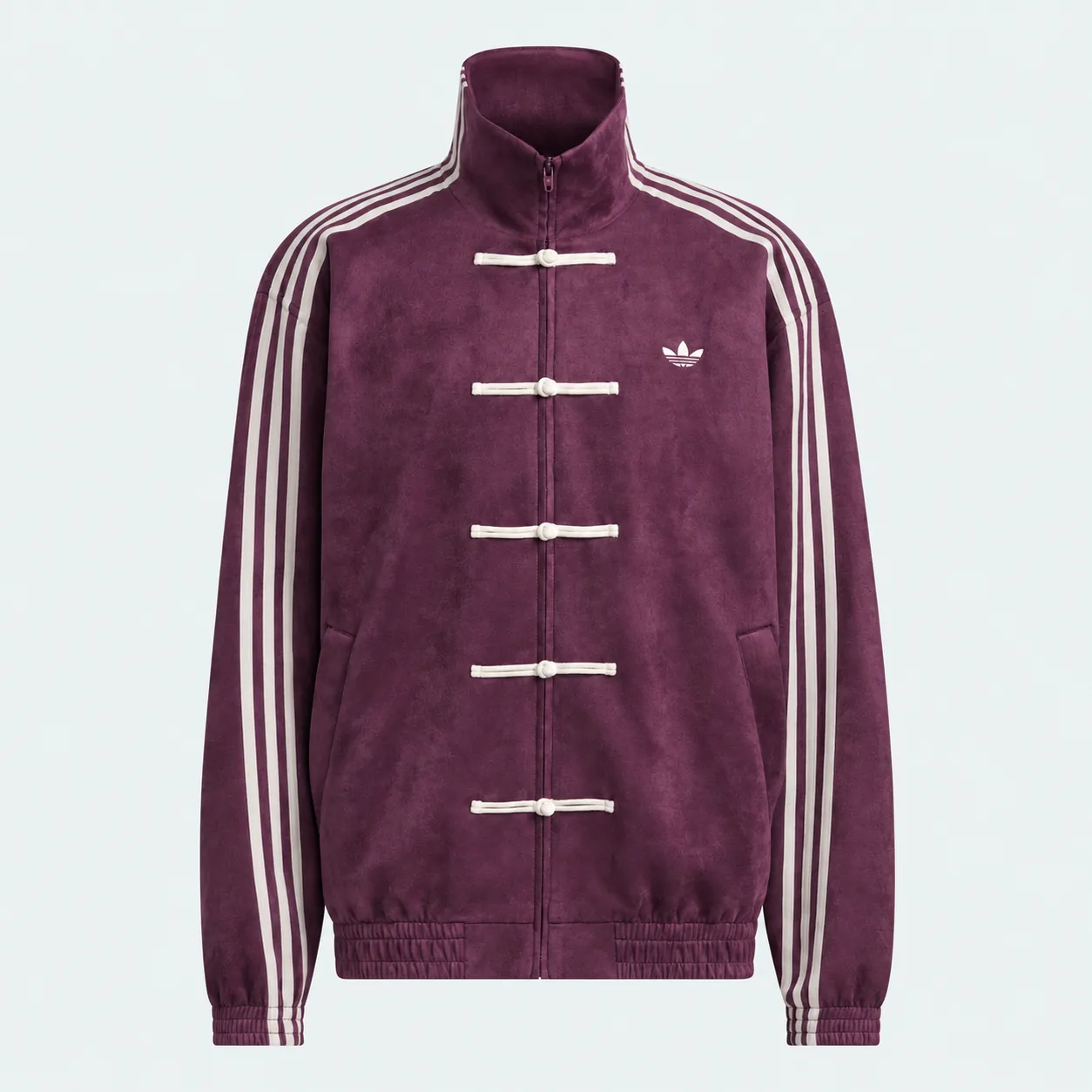 Chinese New Year Jacket Wine Purple, on model, full