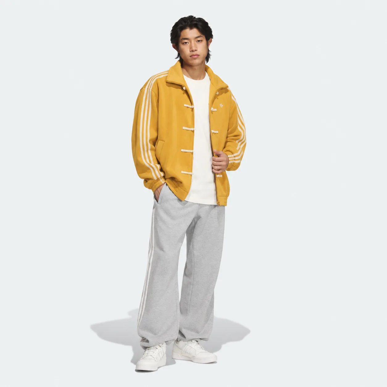 Chinese New Year Jacket Yellow, on model, full
