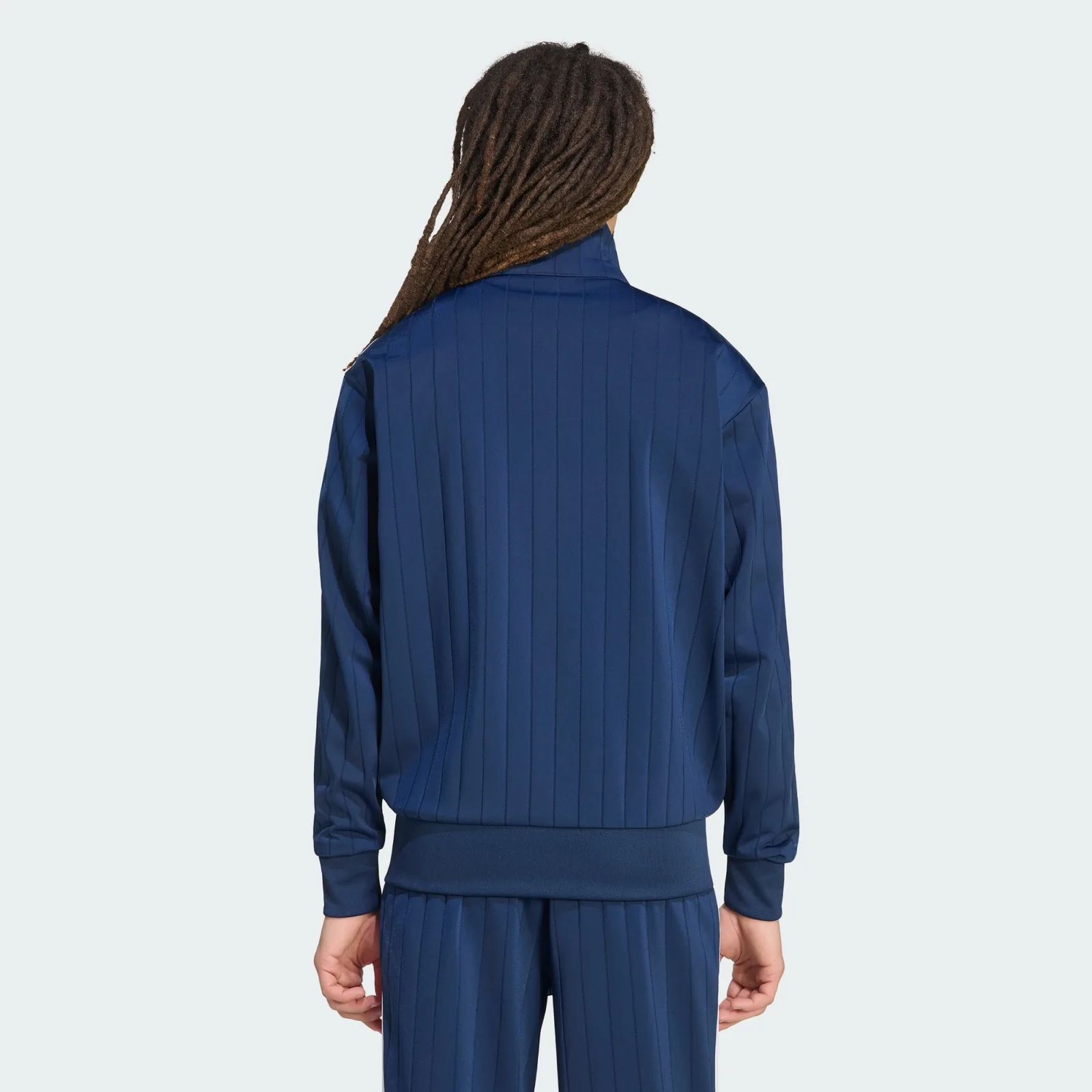 Adidas Firebird Drop Needle Jacket Blue, on model, back