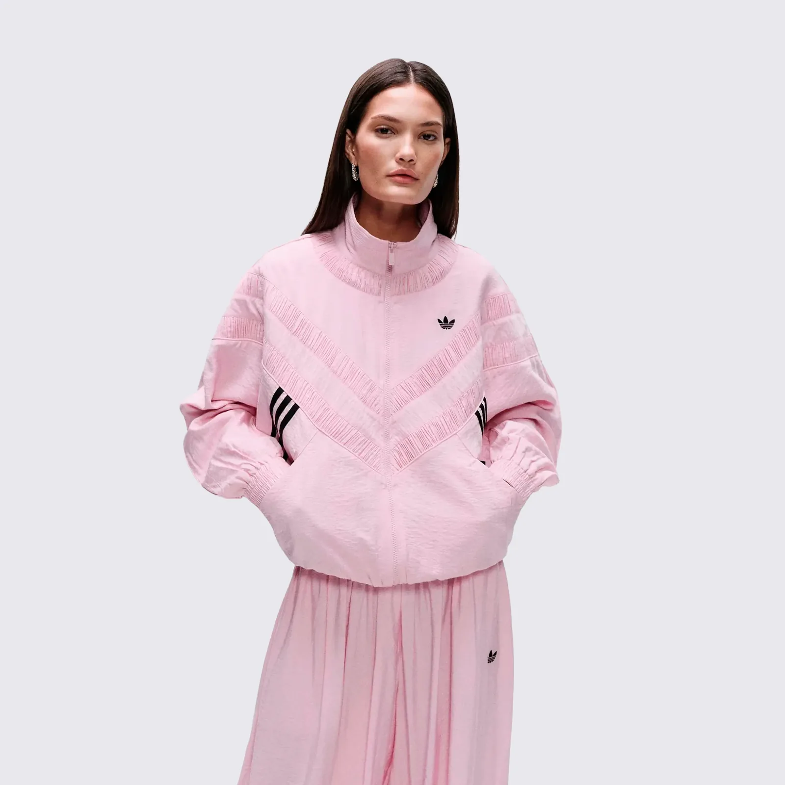 Adidas Originals x ASOS Pleated Track Top Pink