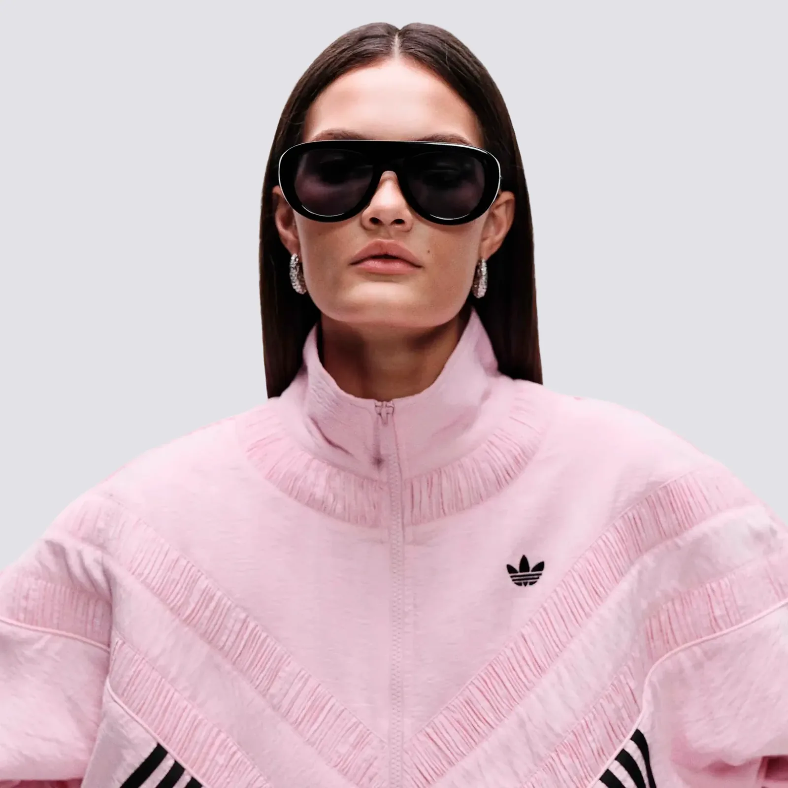 Adidas Originals x ASOS Pleated Track Top Pink, detail