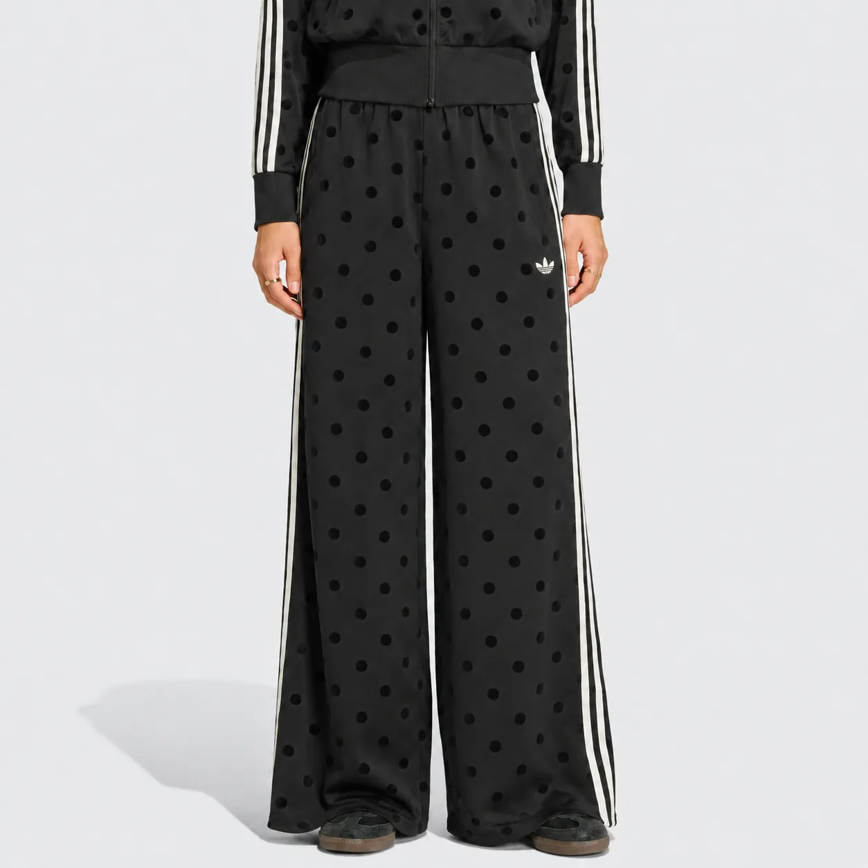 Adidas Satin Polka Dots Kit Black, on model, front