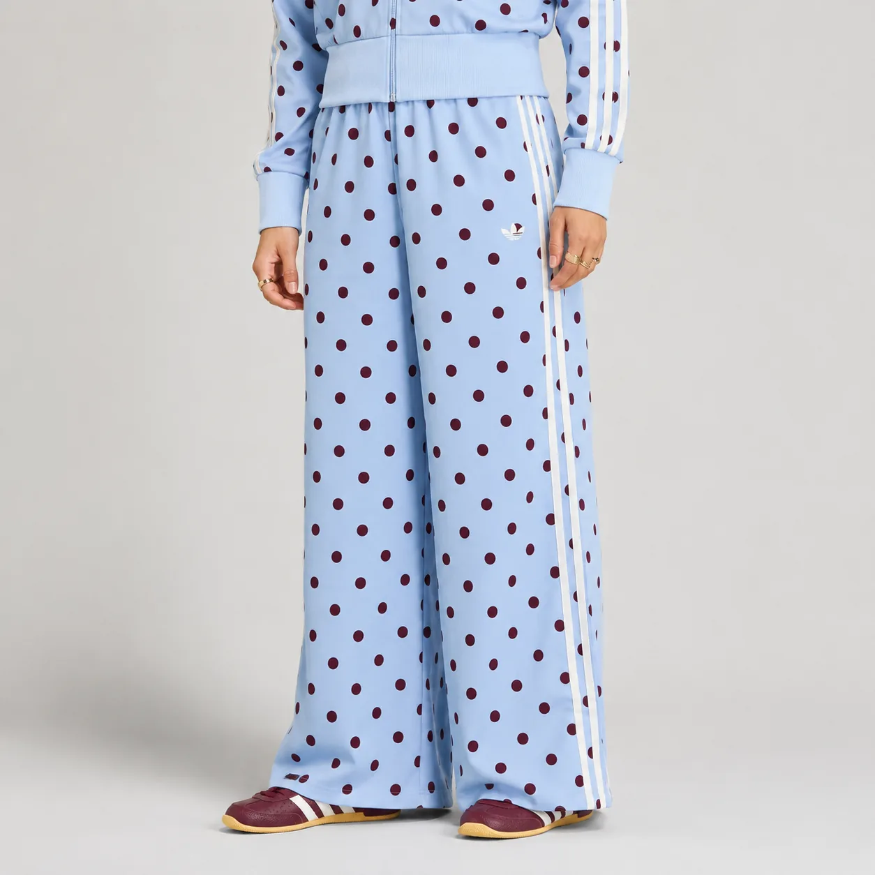 Adidas Satin Polka Dots Kit Clear Sky, on model, back