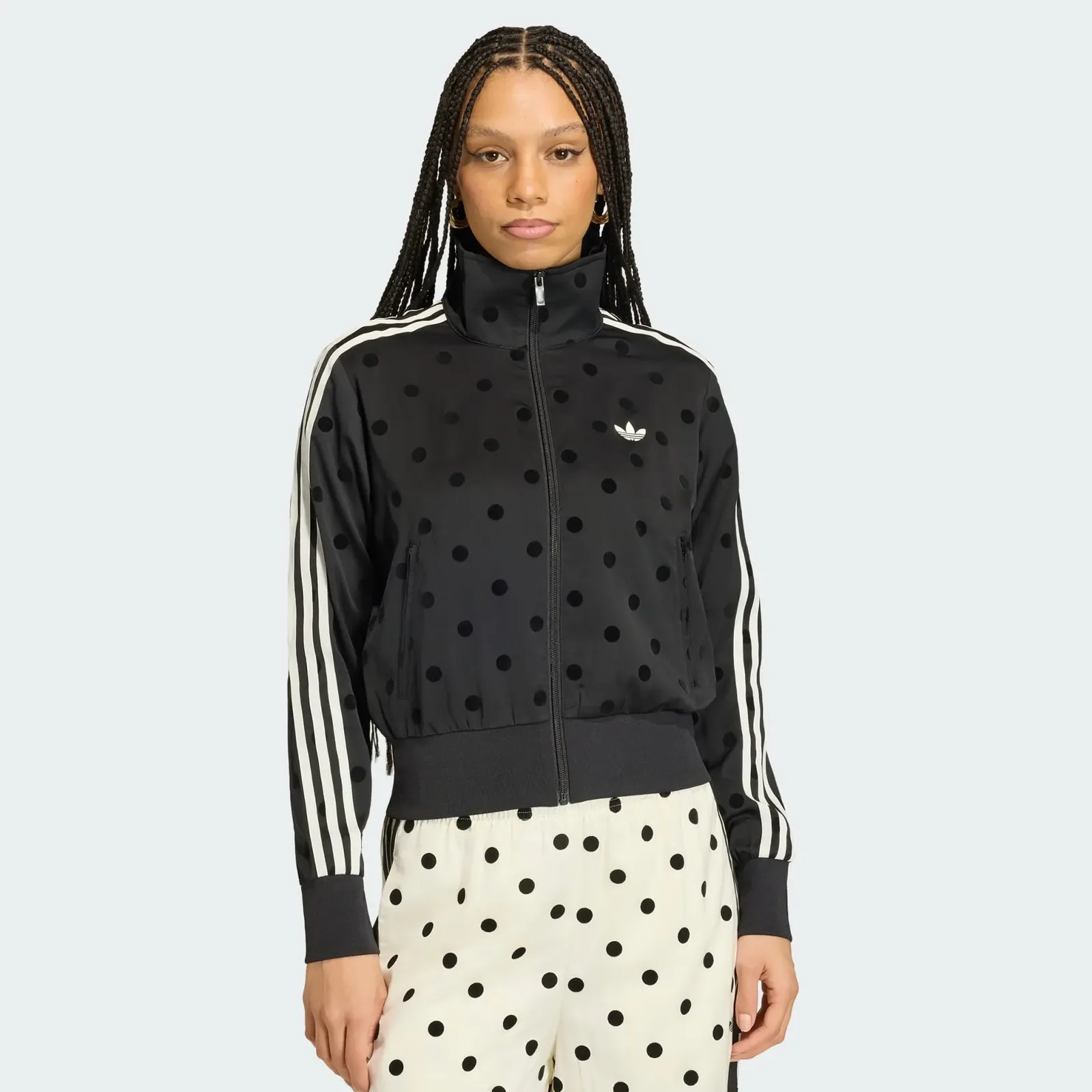 Adidas Satin Polka Dots Track Top Black