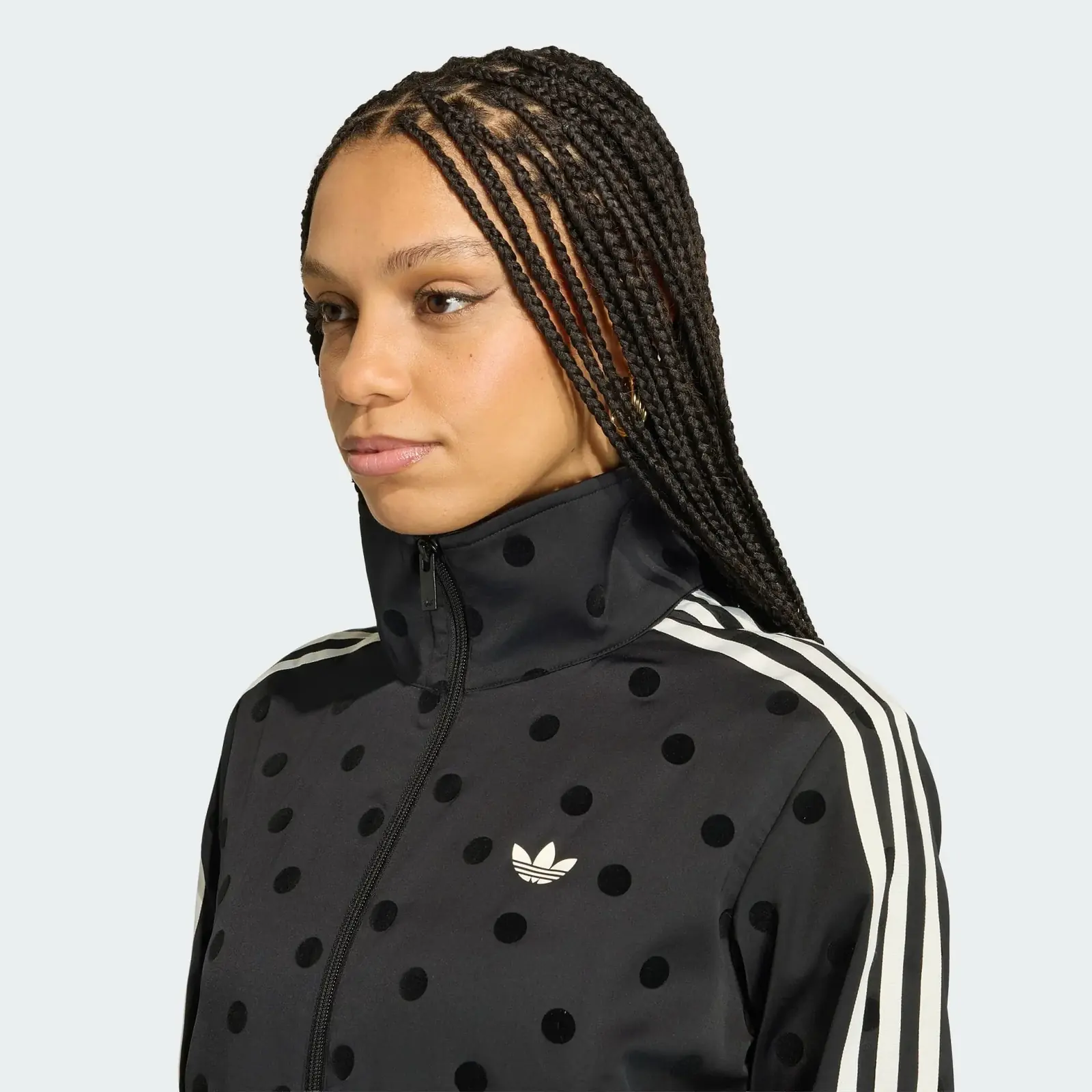 Adidas Satin Polka Dots Track Top Black, detail