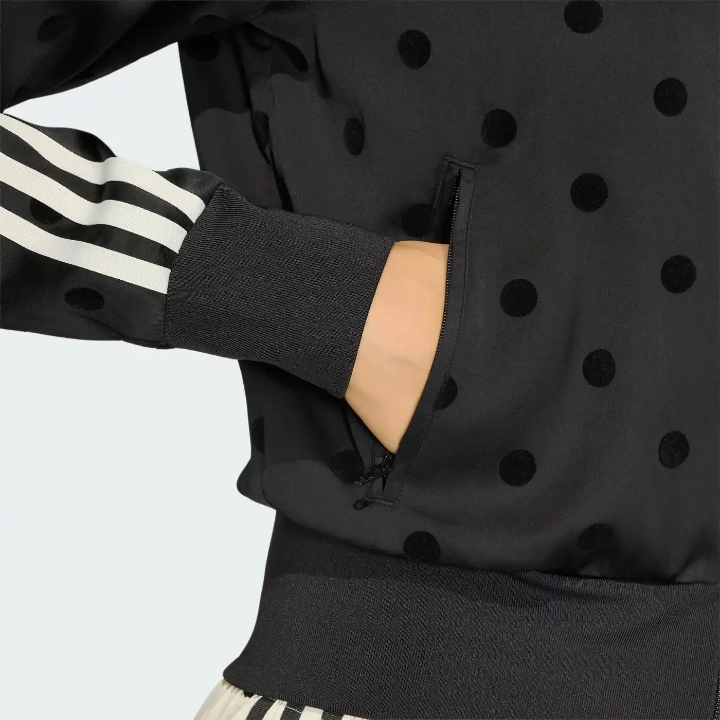 Adidas Satin Polka Dots Track Top Black, detail