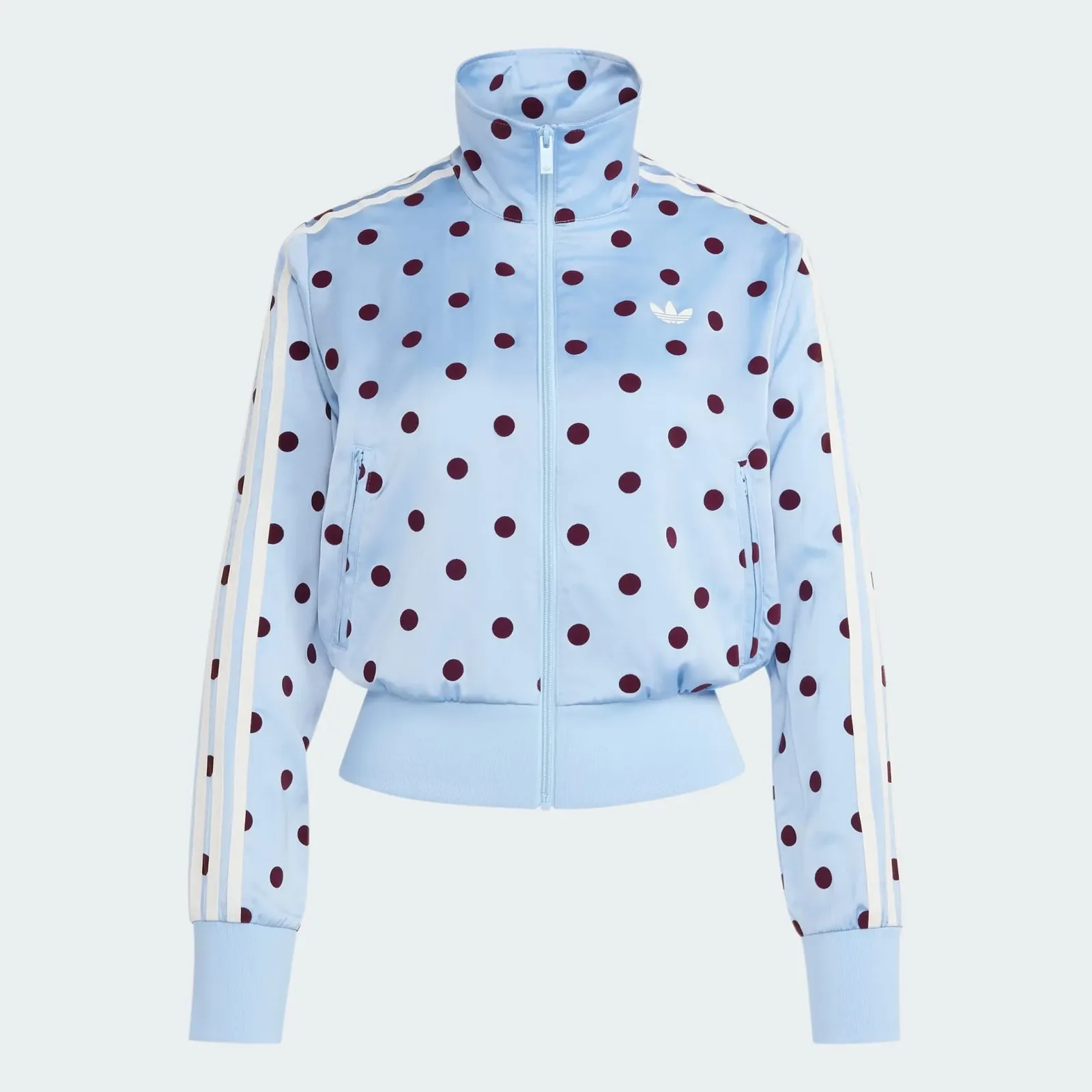 Adidas Satin Polka Dots Track Top Clear Sky, laydown