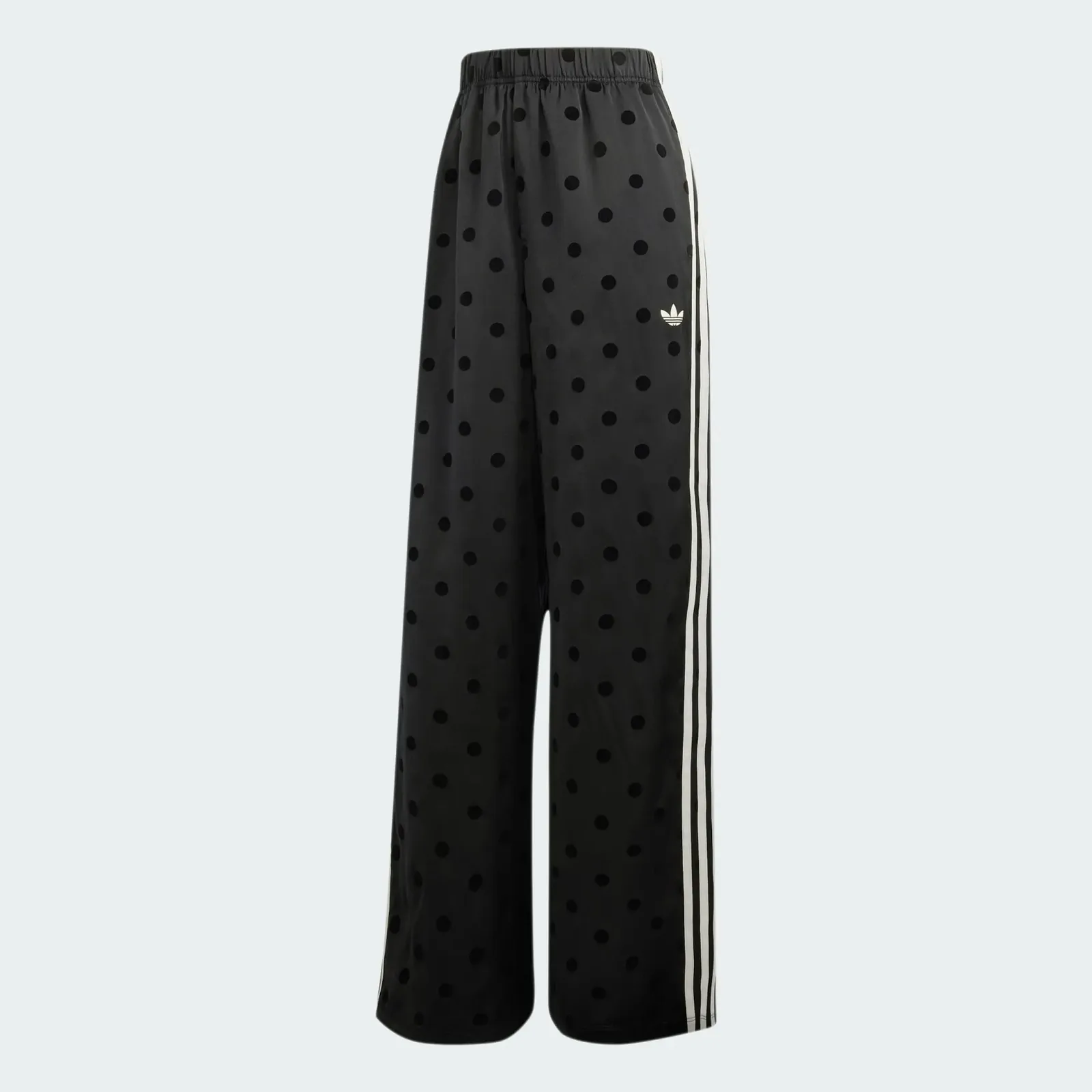 Adidas Satin Polka Dots Wide Leg Pant Black, laydown