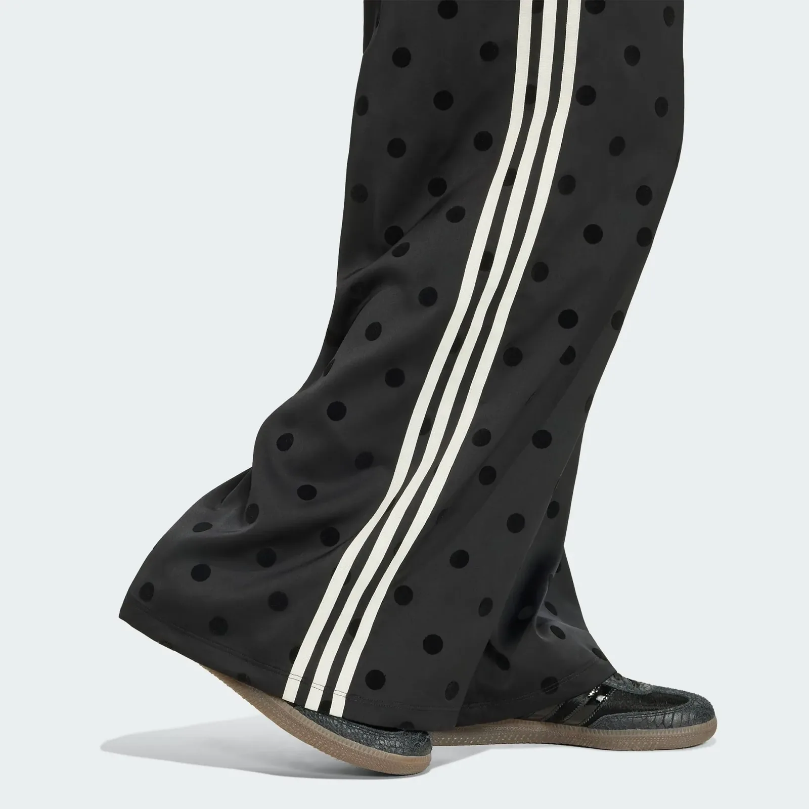 Adidas Satin Polka Dots Wide Leg Pant Black, detail