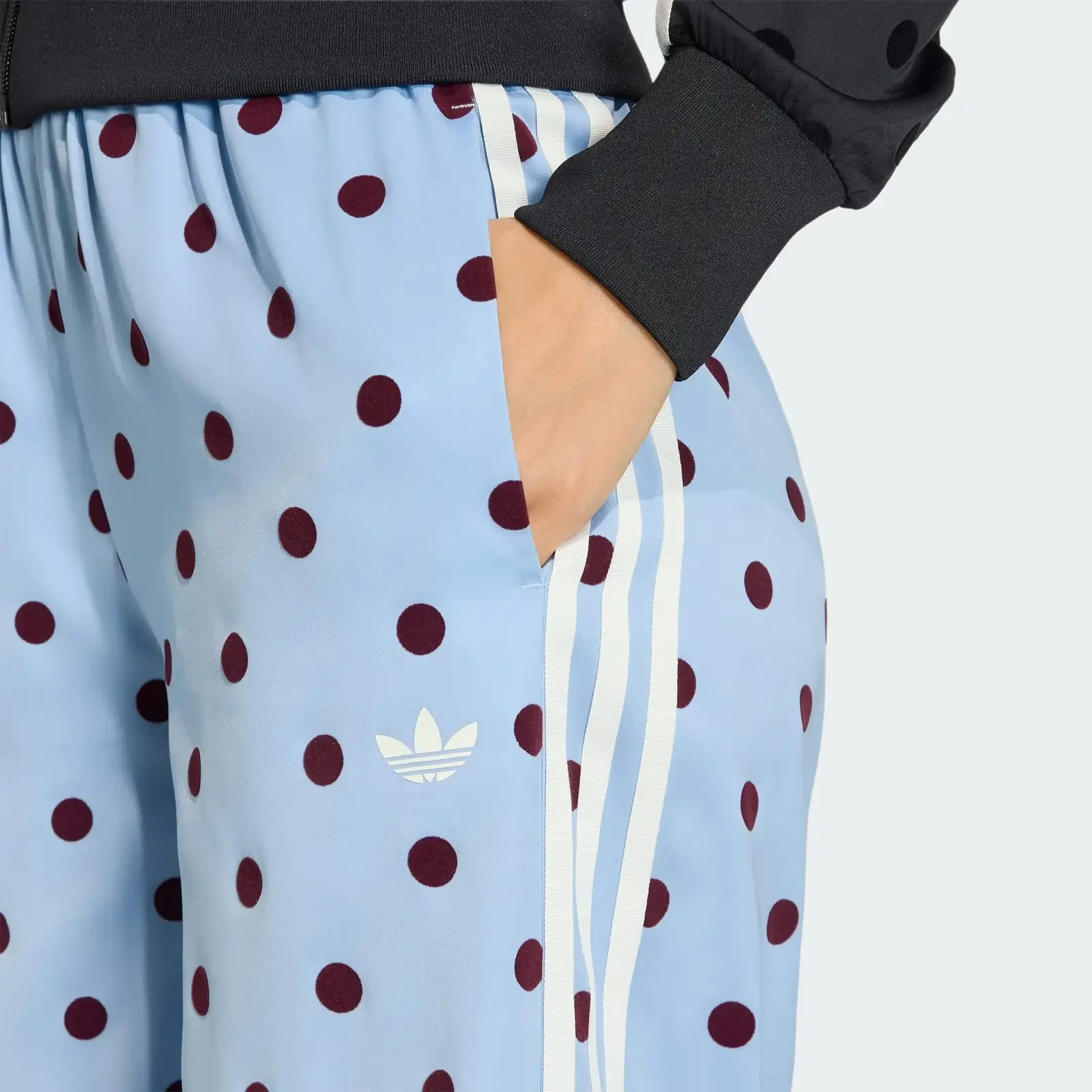 Adidas Satin Polka Dots Wide Leg Pant Clear Sky, detail