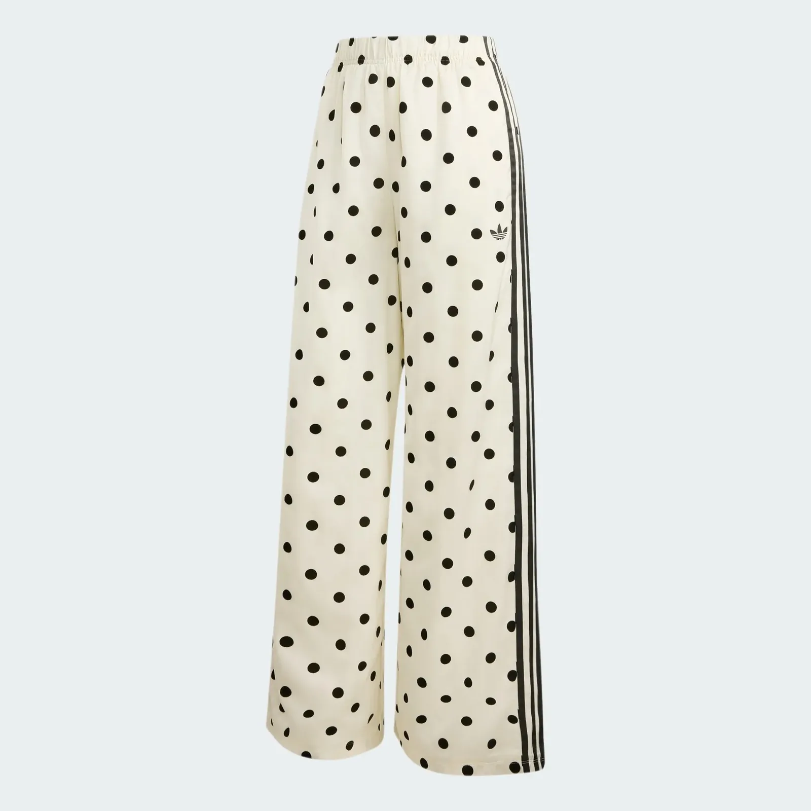 Adidas Satin Polka Dots Wide Leg Pant Off White, laydown