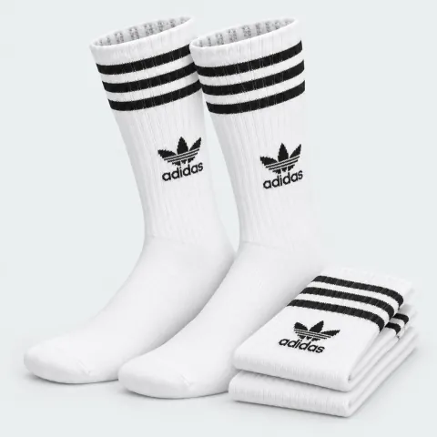 Adidas Solid Crew Socks White (2 Pairs)