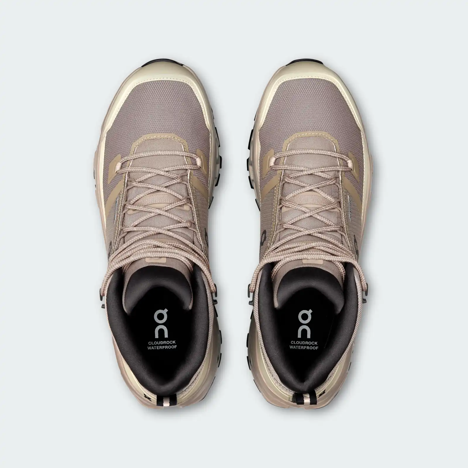 On Cloudrock Mid Waterproof Cinder Desert, top