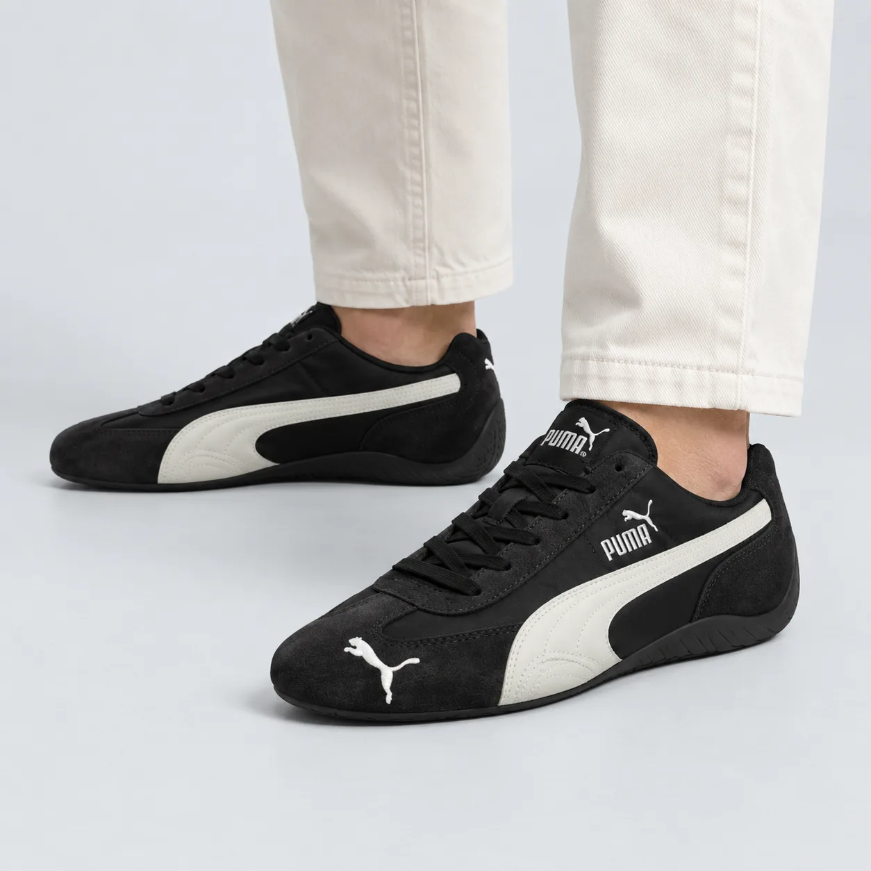 Puma Speedcat Nylon Black White, on foot